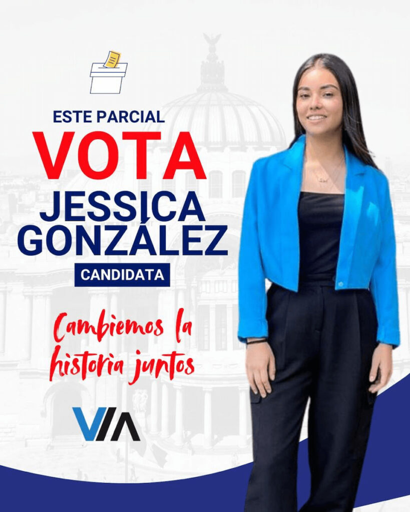 Cartel “Vota por Jessica” de la campaña del Partido VIA.