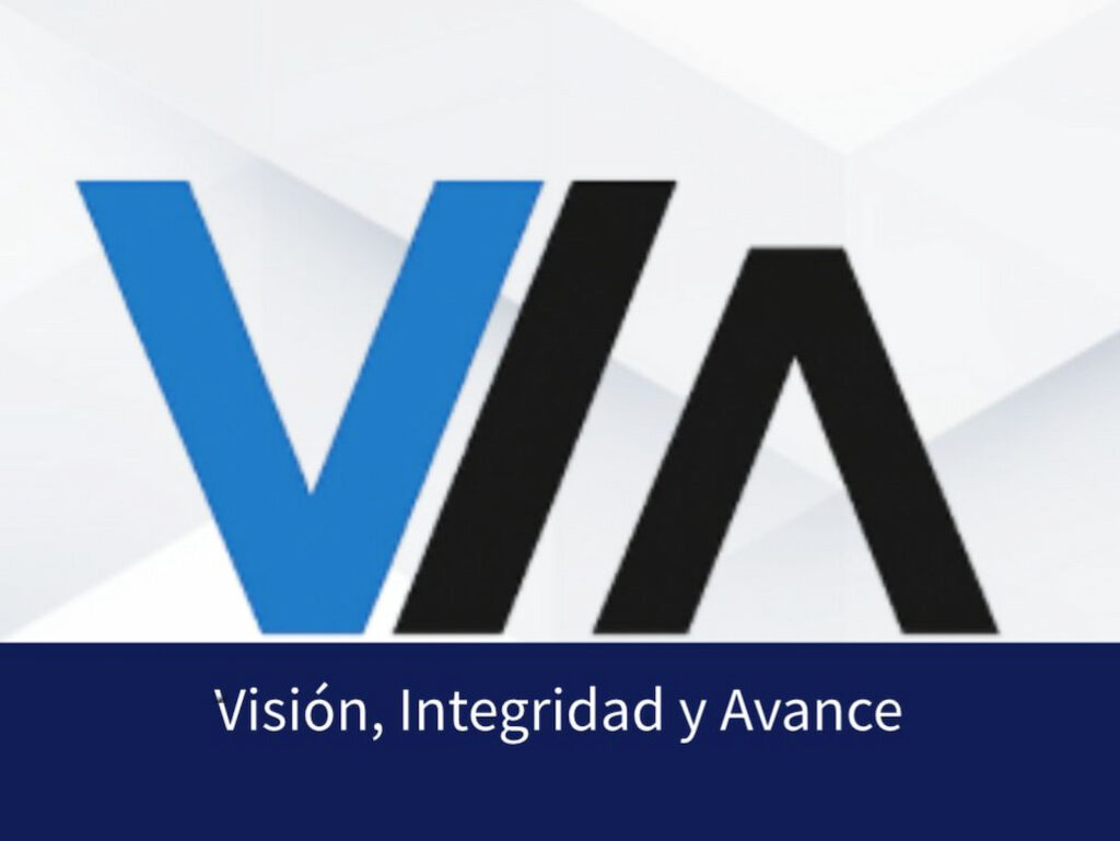 Logo del Partido VIA, identificación de la simulación electoral universitaria.